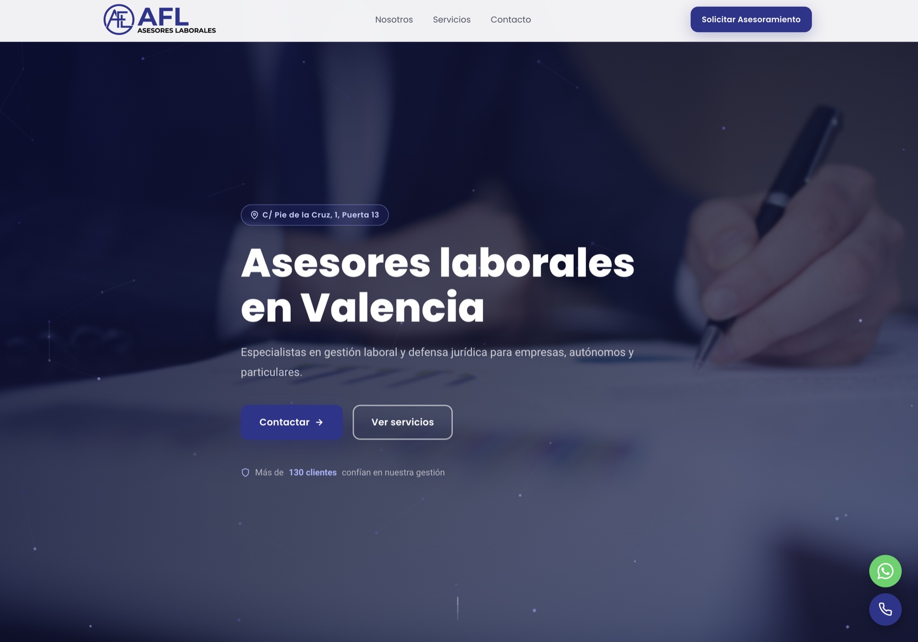 Web de AFL Asesores — versión ordenador
